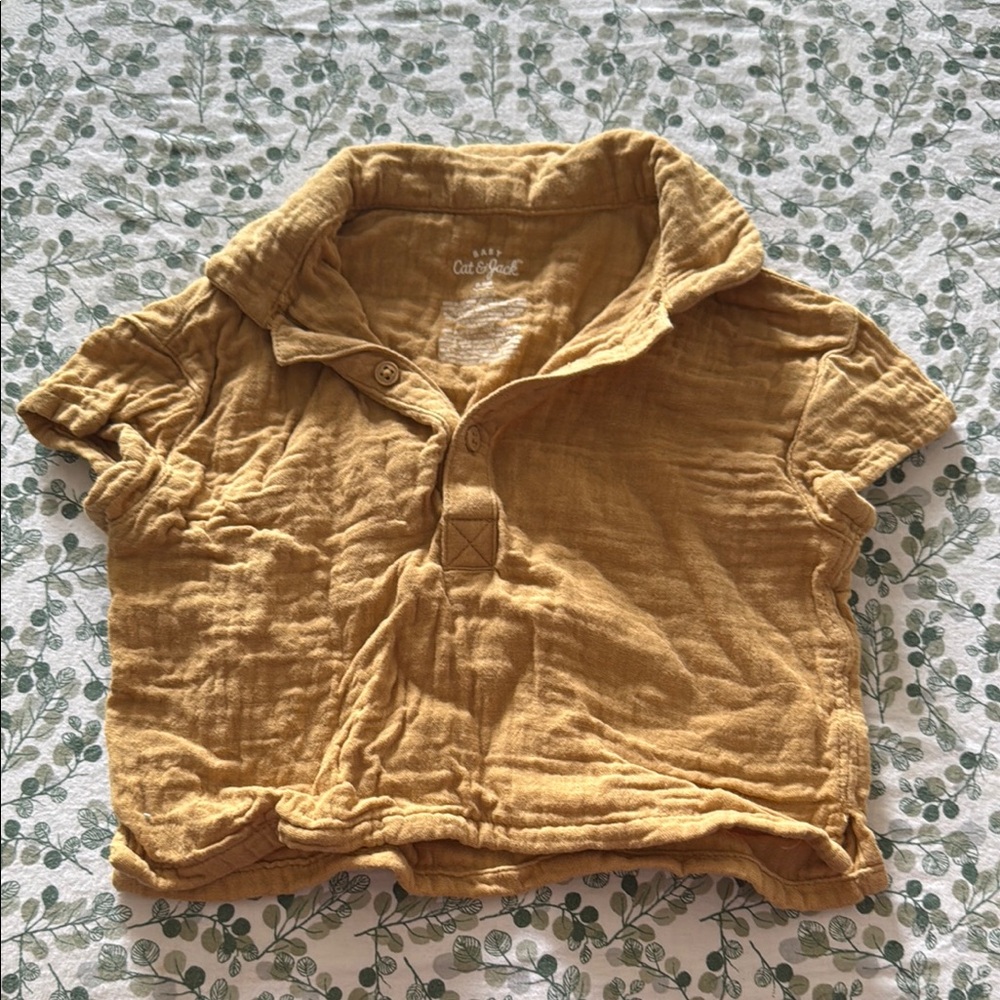 Cat & Jack Golden Collared Shirt - 6-9 months